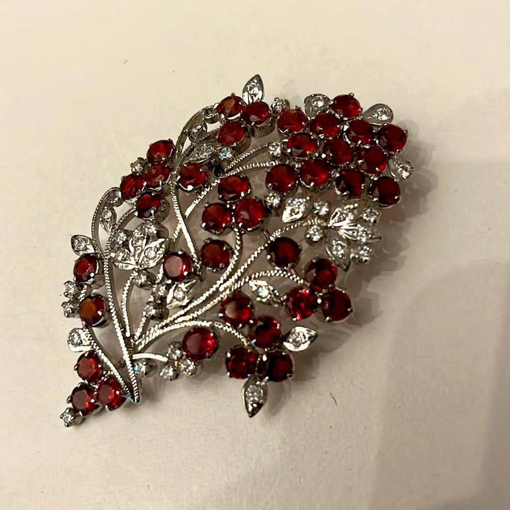 Ruby and diamond brooch